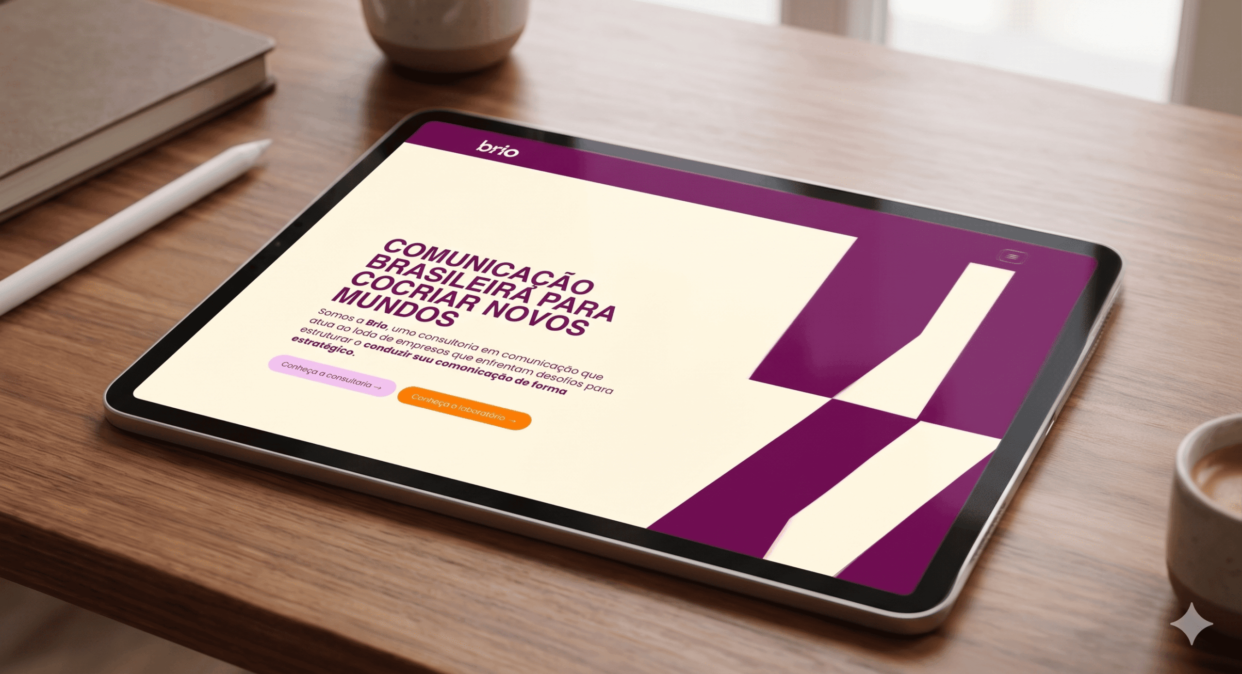 Brio Comunicação – mockup do site